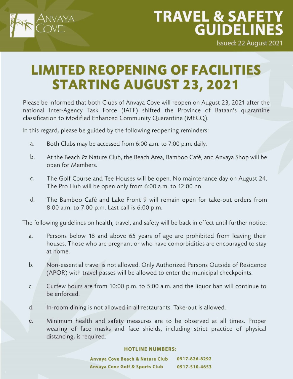 Club Updates Anvaya Cove Beach And Nature Club